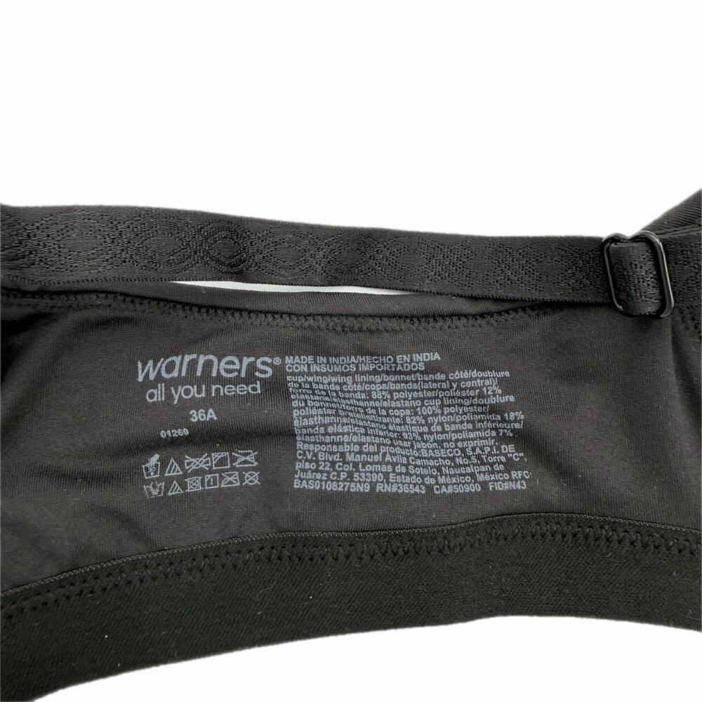 Warners 36A Black Cloud 9 Super Soft Wireless Lightly Lined Comfort Bra 1269 - Picture 6 of 6